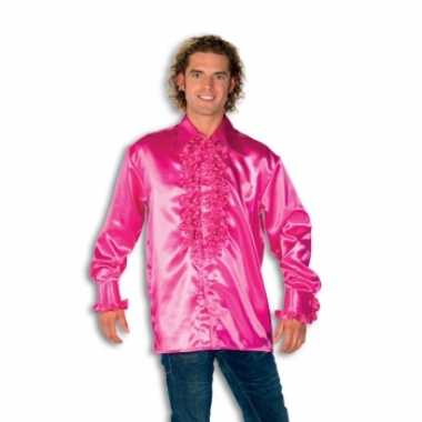 Carnaval  Overhemd roze rouches heren kostuum