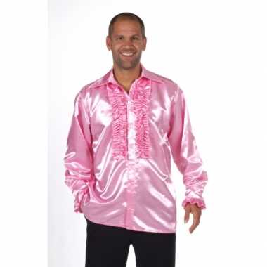 Carnaval  Satijnen roze kostuum rouches