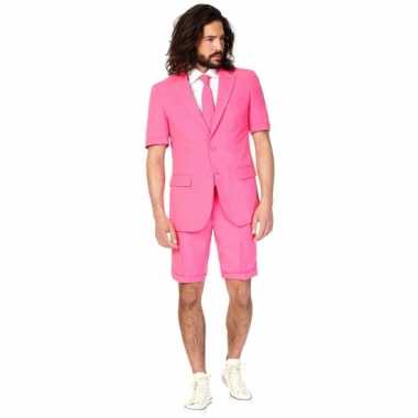 Carnaval  Summersuit roze heren kostuum