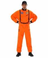 Carnaval astronauten kostuum oranje heren
