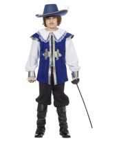 Carnaval blauw musketier kostuum kinderen