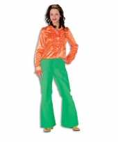 Carnaval hippie broek groen dames kostuum