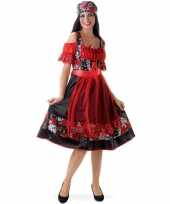 Carnaval oktoberfest kostuum jurkje rood zwart