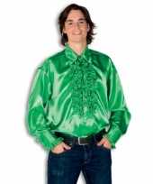 Carnaval overhemd groen rouches heren kostuum