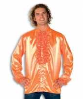 Carnaval overhemd oranje rouches heren kostuum