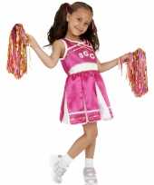 Carnaval roze cheerleader kostuum