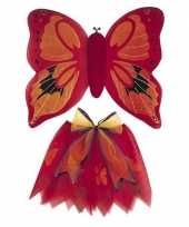 Carnaval vlinder vleugels verkleed kostuum rood kinderen